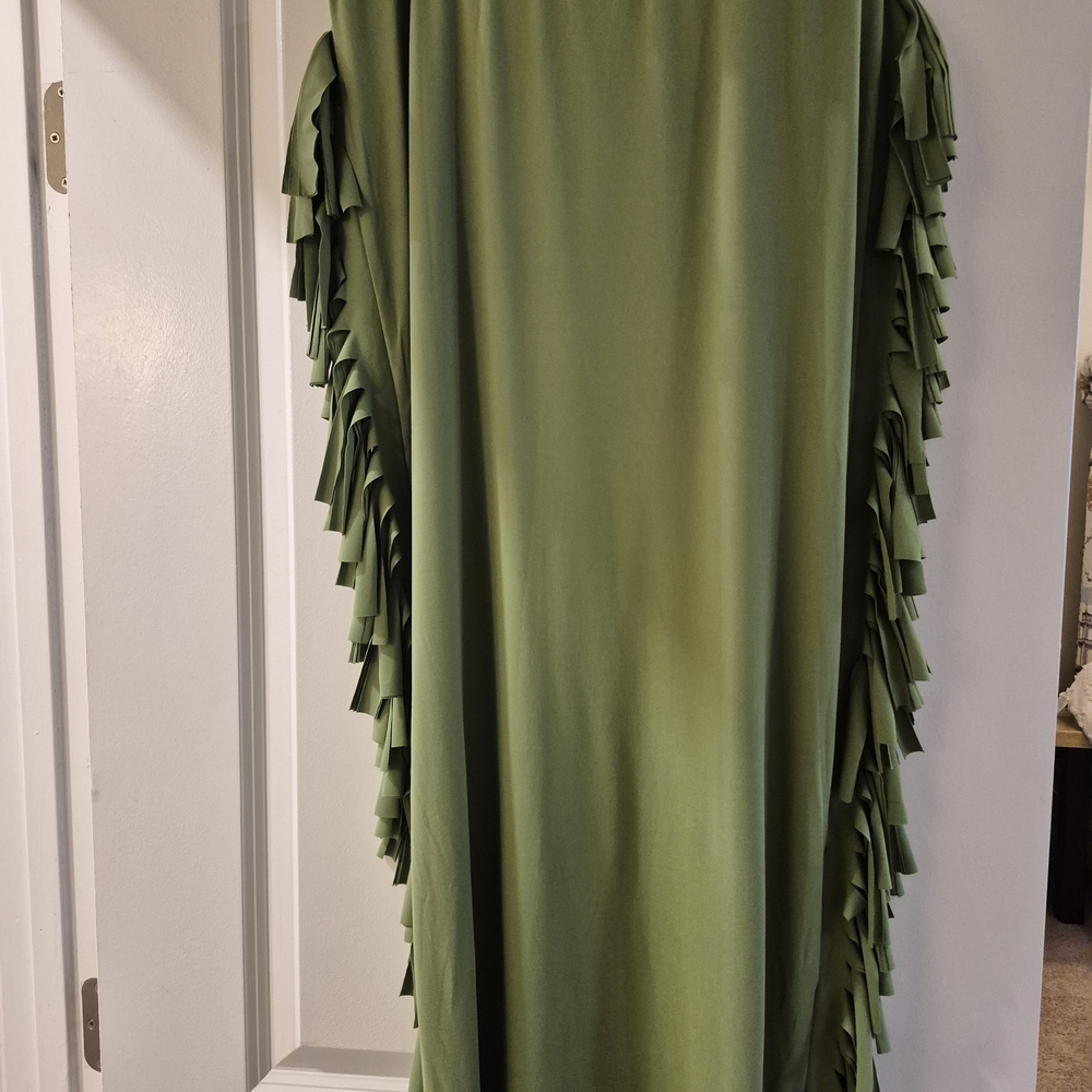 Green Ruffled Curtain